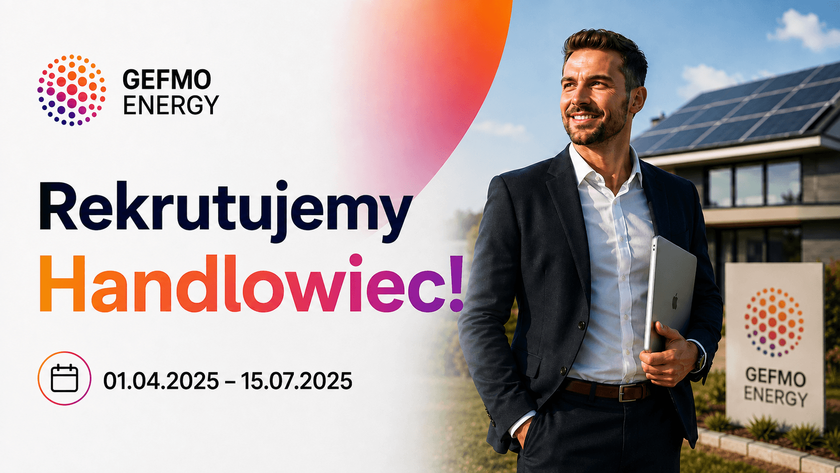 Historyczna kreacja rekrutacyjna GEFMO Energy dla osoby w sprzedaży B2B.